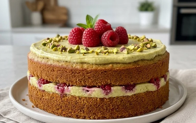 Pistachio Raspberry Cake