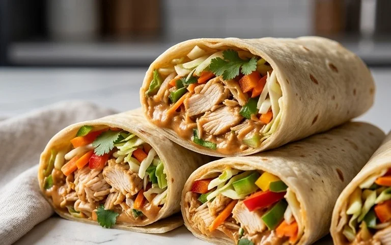 Thai Peanut Chicken Wraps