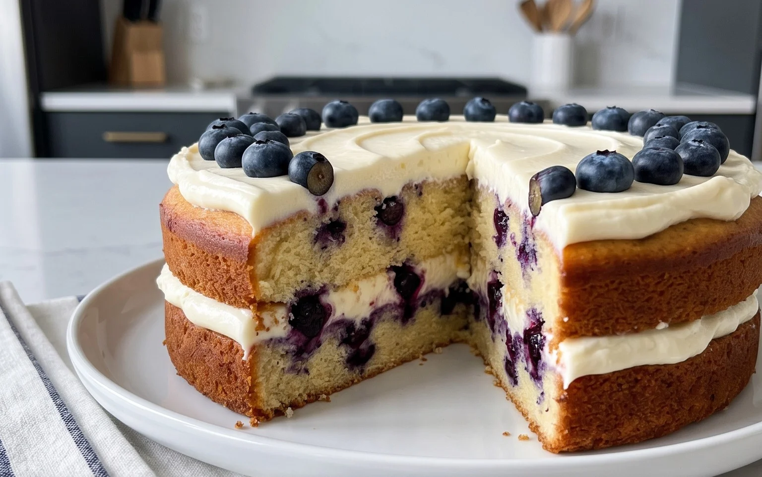 Nova Scotia Blueberry Cream Cake