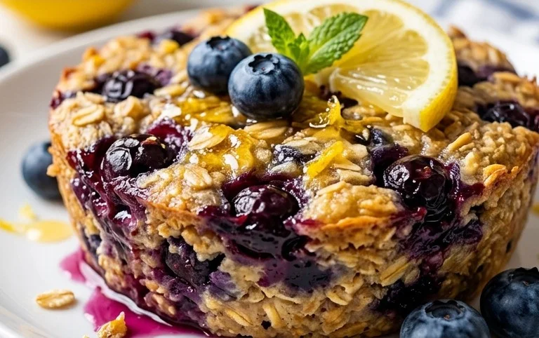 Lemon Blueberry Baked Oats
