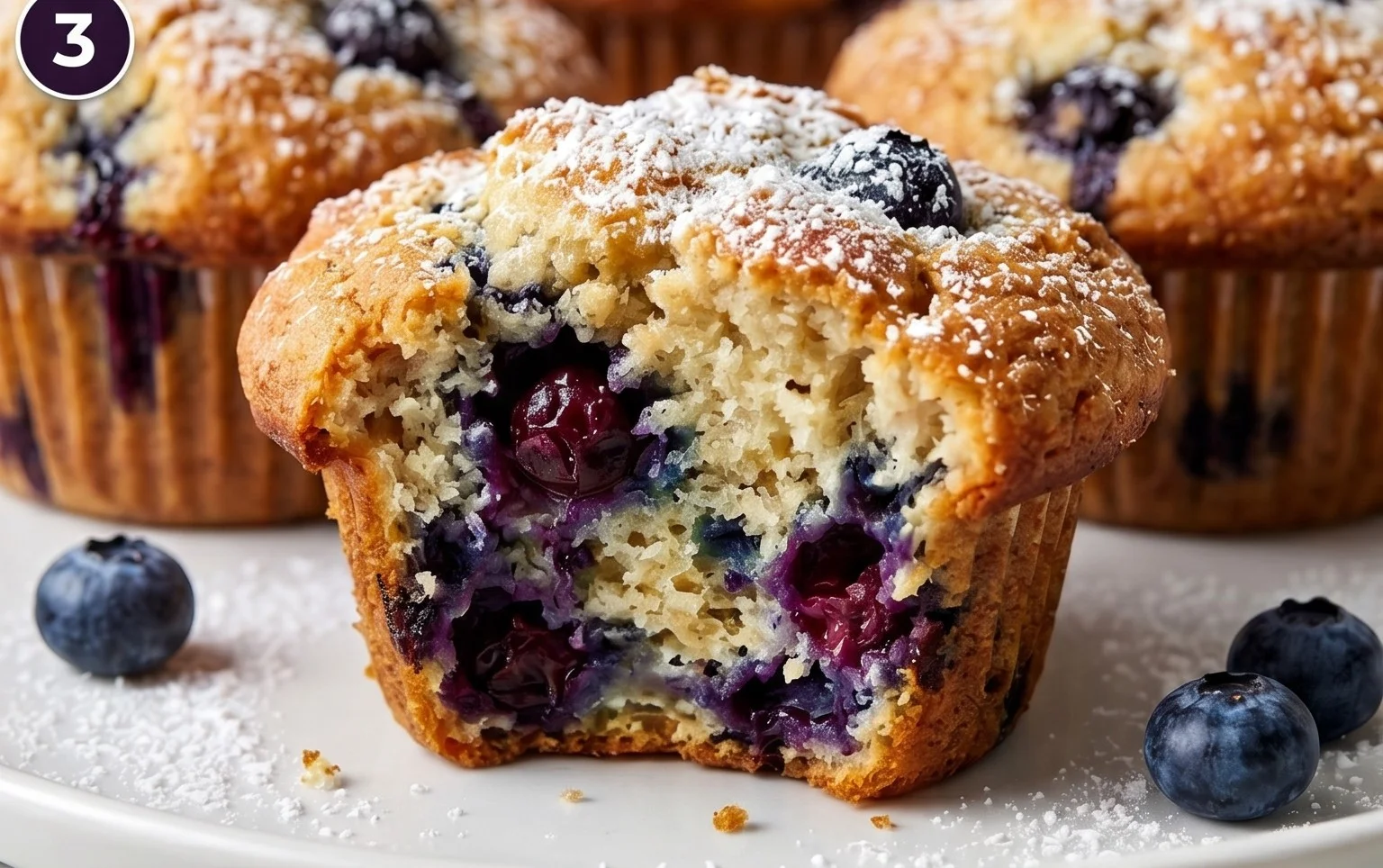Sour Cream Blueberry Muffins