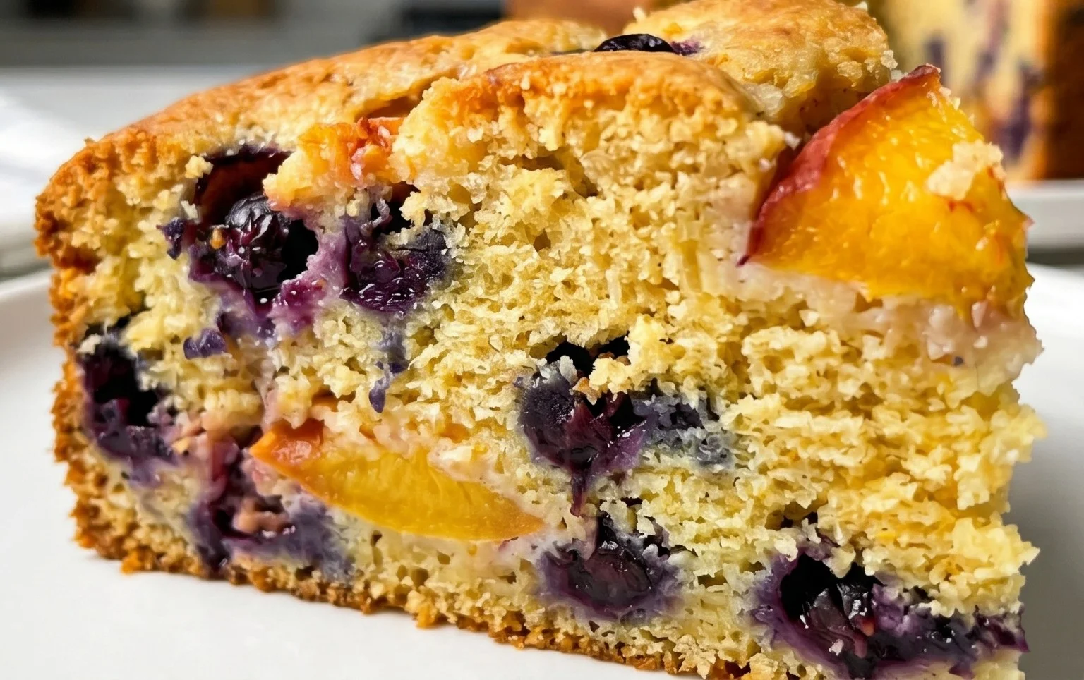 Peach and Blueberry Greek Yogurt Cake