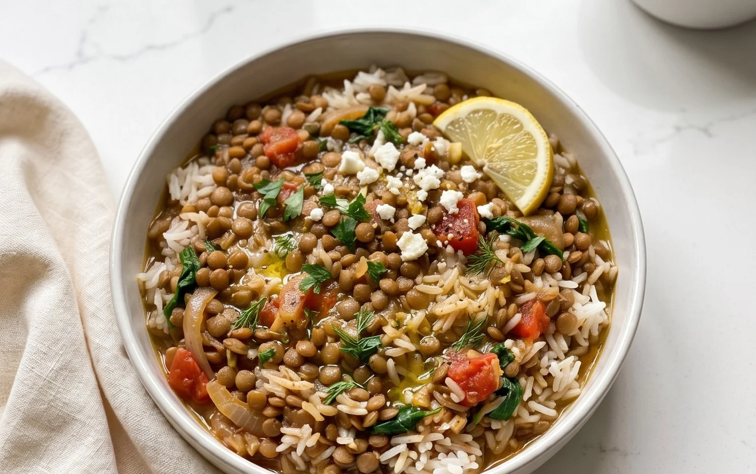 Easy Mediterranean Lentils and Rice