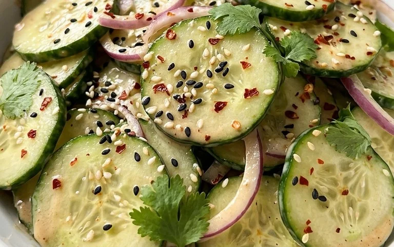 Creamy Asian Cucumber Salad Bowl