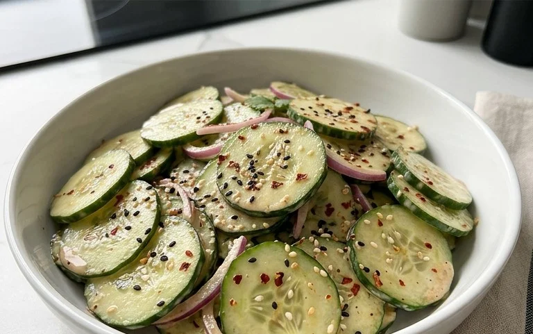 Creamy Asian Cucumber Salad Bowl