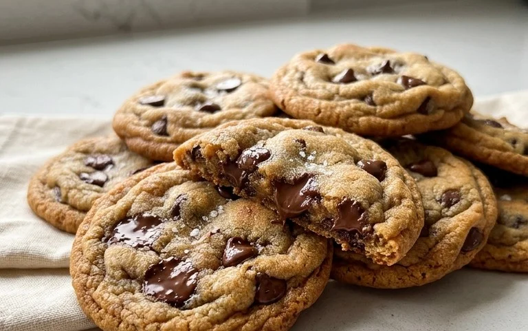 Crispy and Chewy Chocolate Chip Cookies