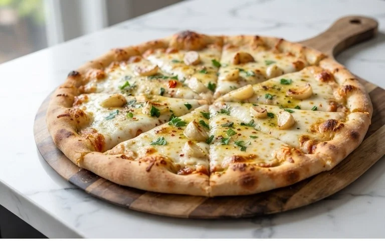 buttery garlic pizza