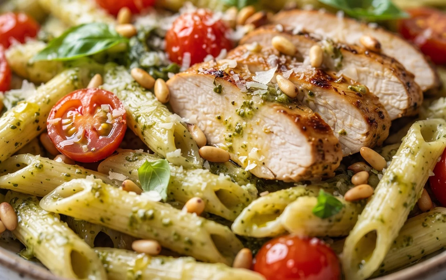Creamy Chicken Pesto Pasta