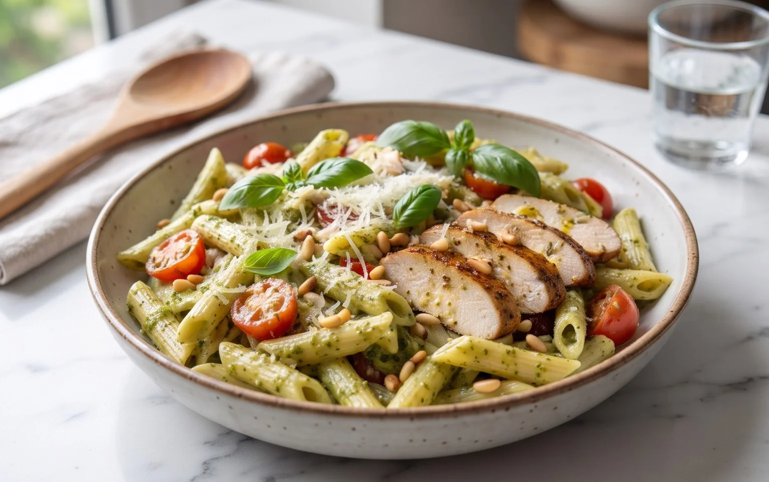 Creamy Chicken Pesto Pasta