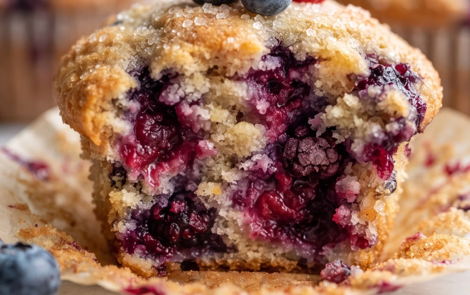 Bakery Style Mixed Berry Muffins | with Frozen Berries