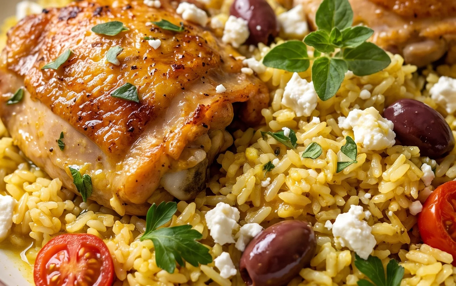 Greek Chicken and Lemon Rice (30 Minutes, One-Pot)