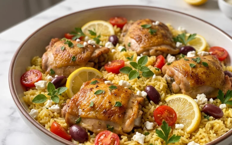Greek Chicken and Lemon Rice (30 Minutes, One-Pot)