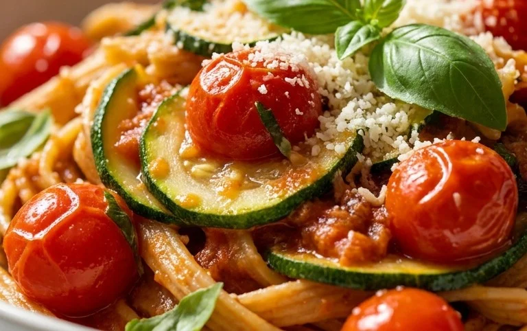 Healthy Tomato Zucchini Pasta