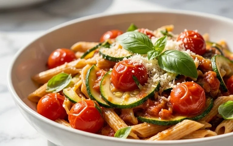 Healthy Tomato Zucchini Pasta