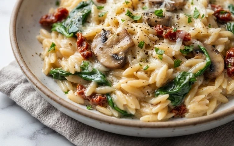 Creamy Garlic Parmesan Orzo
