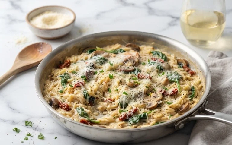 Creamy Garlic Parmesan Orzo