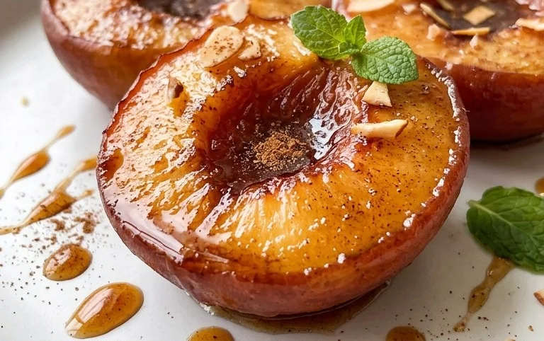 Cinnamon Sugar Baked Peaches