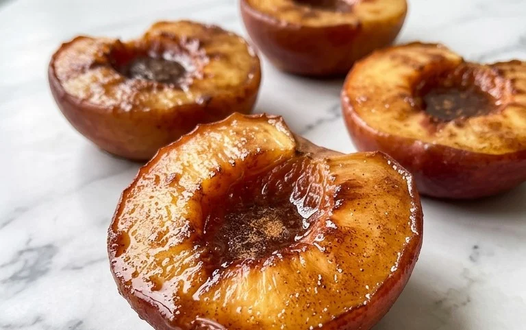 Cinnamon Sugar Baked Peaches