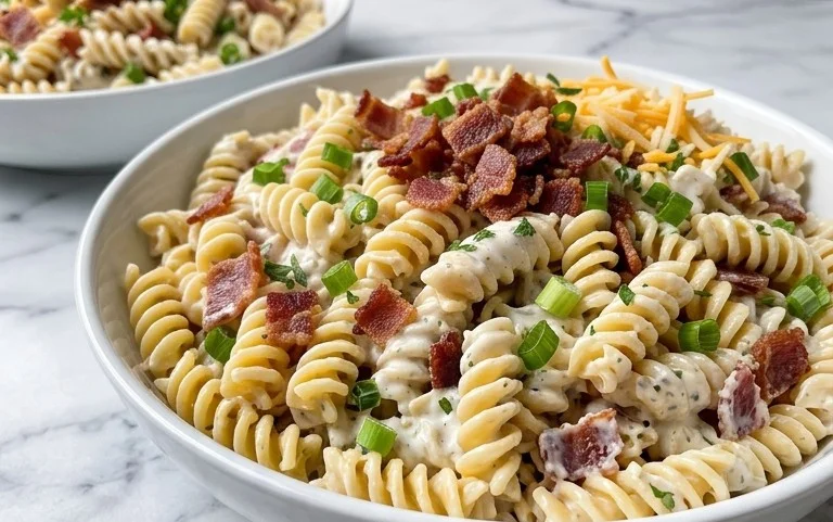 Beef Bacon Ranch Pasta Salad