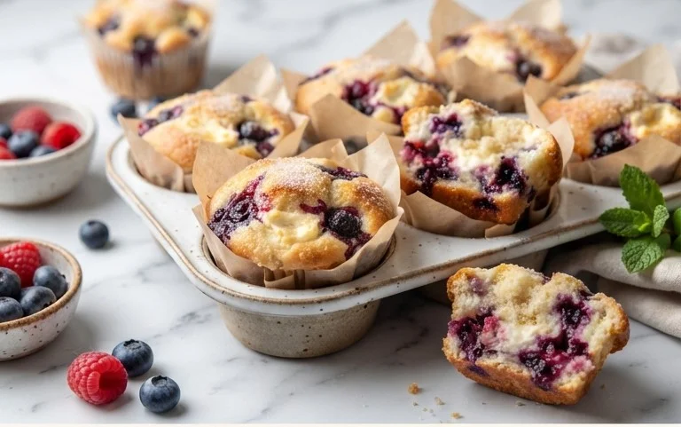 Berry Cream Cheese Muffins