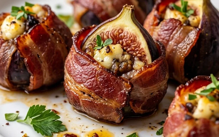 Beef Bacon Wrapped Stuffed Figs