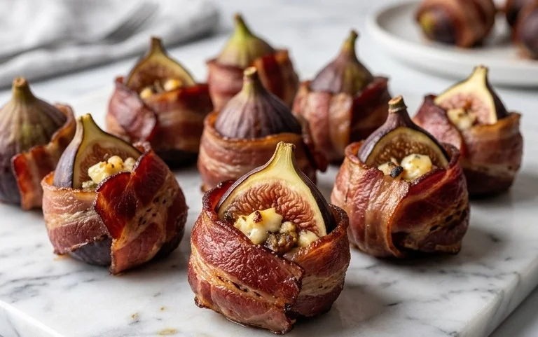 Beef Bacon Wrapped Stuffed Figs