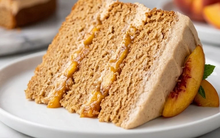Brown Sugar Layer Cake with Peach Filling