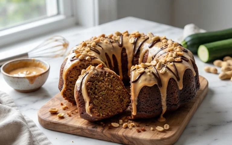 Moist Peanut Butter Zucchini Cake Recipe